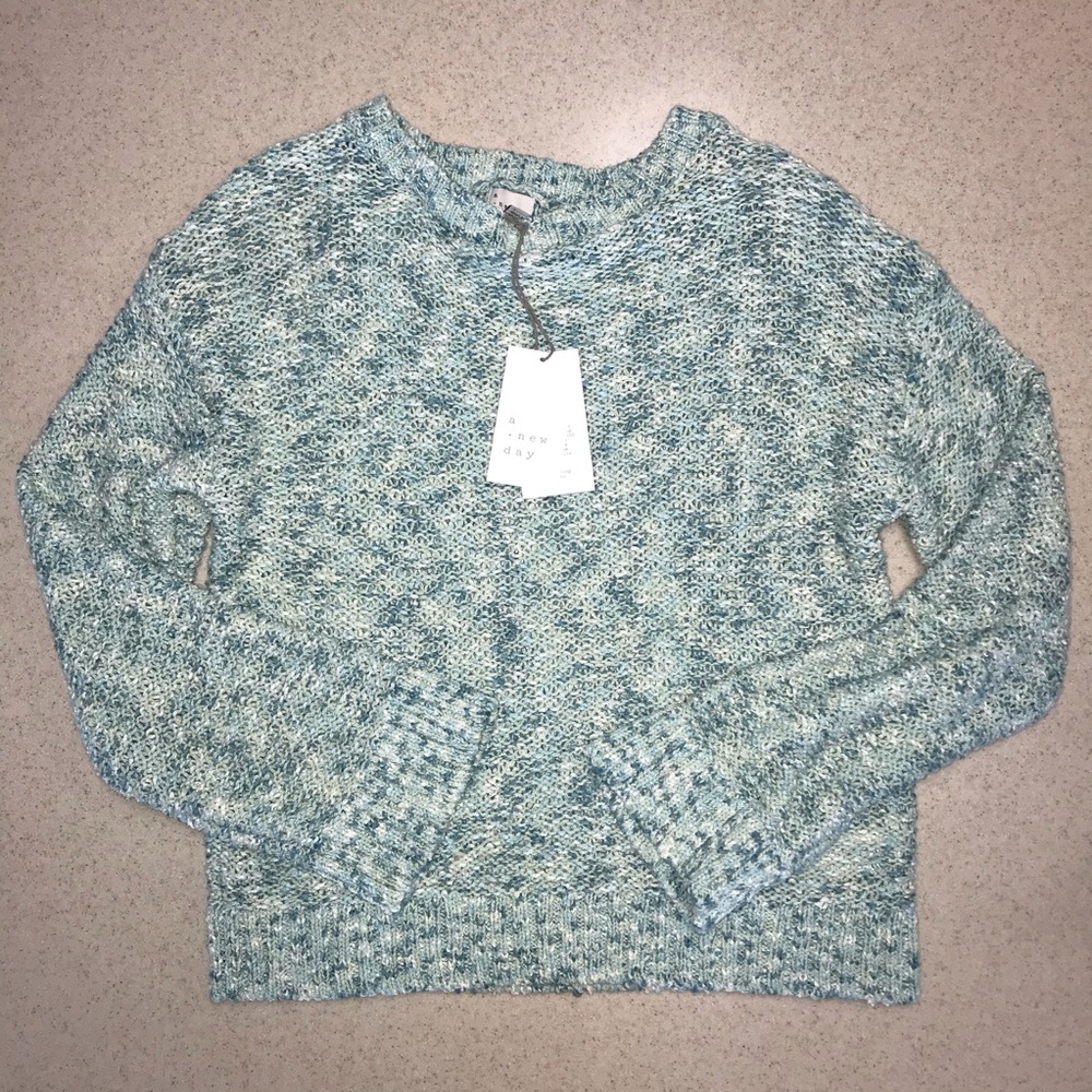 a new day Sweater Green Tones Off White